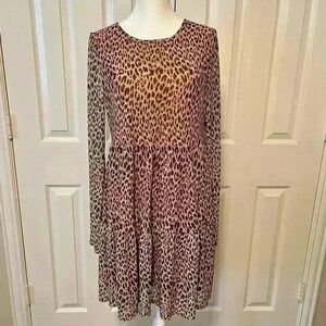 love, Fire animal print long sleeve dress with drop waist size medium
